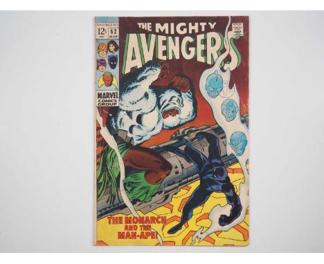 AVENGERS#62 (1969 - MARVEL - UK Cover Price) - First appearance of Man-Ape, M'Baku, who will play a prominent role in the for