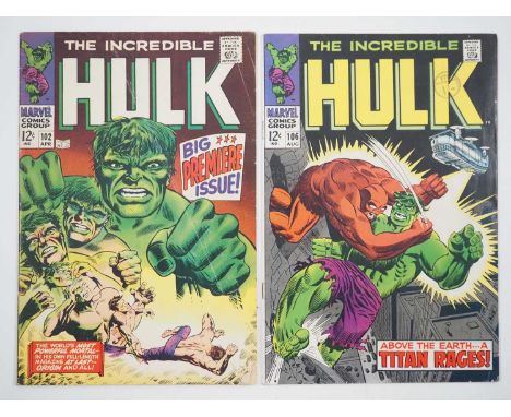 INCREDIBLE HULK #102 &amp; 106 (2 in Lot) - (1968 - MARVEL) - First issue of the (new) solo title series + Origin of the Hulk
