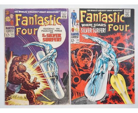 FANTASTIC FOUR #55 &amp; 72 (2 in Lot) - (1966/1968 - MARVEL) - Including the iconic cover featuring the Thing and the Silver