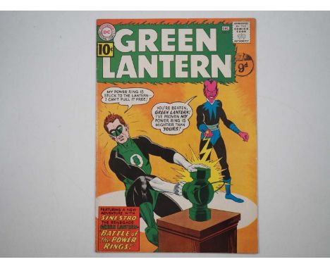 GREEN LANTERN #9 - (1961 - DC) - Second appearance of Sinestro (his first on a cover) + last 10¢ issue of the title + First a