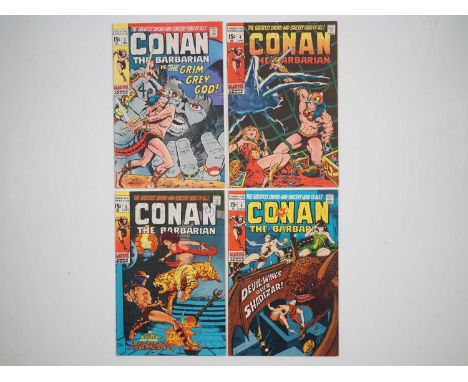 CONAN THE BARBARIAN #3, 4, 5, 6 - (4 in Lot) - (1970 - MARVEL) - Includes the first appearance of Borri, the Grey God and the