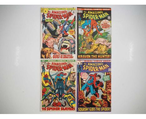 AMAZING SPIDER-MAN #103, 104, 105, 106 - (4 in Lot) - (1971/72 - MARVEL - UK &amp; US Cover Price) - Includes Ka-Zar, Kraven,
