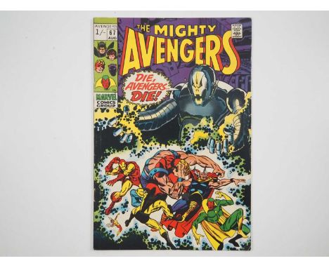 AVENGERS #67 - (1969 - MARVEL - UK Price Variant) - Classic Cover + Avengers battle Ultron-6 - Sal Buscema Cover with Barry W