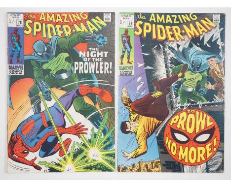 AMAZING SPIDER-MAN #78 &amp; 79 (2 in Lot) - (1969 - MARVEL - UK Price Variant) - Includes First &amp; Second appearance and 
