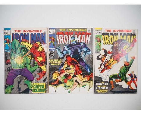 IRON MAN #9, 14, 15 (3 in Lot) - (1969 - MARVEL - US &amp; UK Price Variant) - Includes Iron Man vs the Hulk, the first appea
