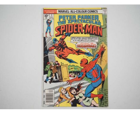 PETER PARKER, THE SPECTACULAR SPIDER-MAN #1 (1976 - MARVEL - UK Price Variant) - Spider-Man's origin retold + Tarantula appea