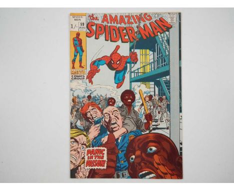 AMAZING SPIDER-MAN #99 - (1971 - MARVEL - UK Cover Price) - Johnny Carson and Ed McMahon appearances - Gil Kane Cover &amp; I