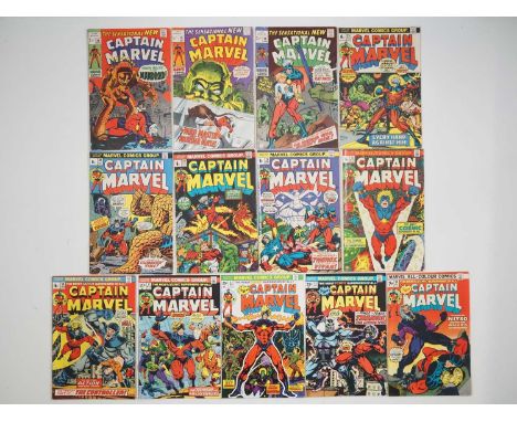 CAPTAIN MARVEL #18 to 20, 25 to 34 (13 in Lot) - (1972/1974 - MARVEL - US &amp; UK Price Variant) - Includes the full 'Thanos