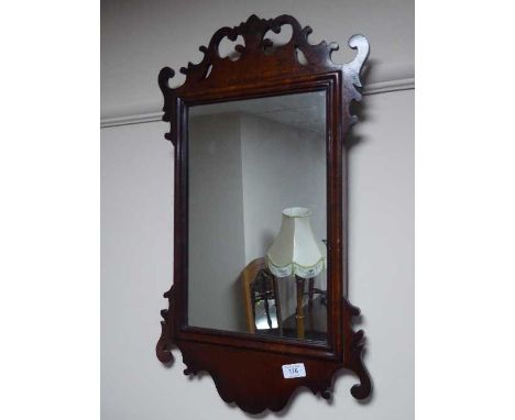 A mahogany Chippendale style wall mirror 