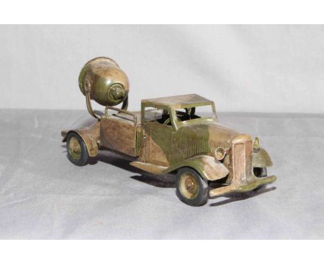 Triang Minic 49M ECF clockwork tinplate Army Searchlight Lorry.   Very Good unboxed, clockwork motor works.