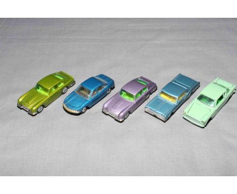 Four Corgi Husky, Aston Martin DB6, NSU RO 80, Oldmobile Starfire Coupe plus Lone Star Roadmaster Impy Fiat 2300.   Near Mint