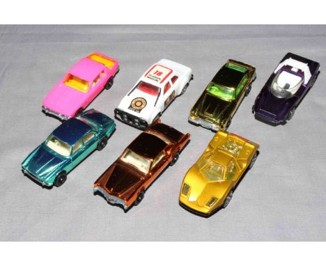 Seven Corgi Rockets, Daily Mirror Ford Escort, Jensen Interceptor, Aston Martin DB6 and Cadillac Eldorado.   Excellent to Nea