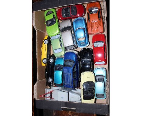 Collection of model cars and collection of boxed and loose vehicles including 'Disney Cars' boxed models.