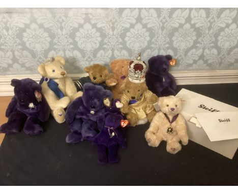 Steiff German Boxed Lady Diana spencer teddy bear  with certificates and Vintage Beannie bear Lady Diana princess of wales la
