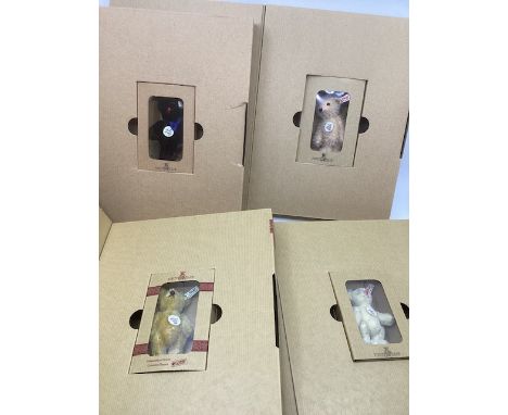 **    Steiff club Miniature teddy bears-all tagged and boxed as sold, in outer car bo cases, each 7cm tall and fully articula