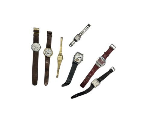 A group of vintage fashion watches to include an ingersoll, a Frank Miller, Rotary, Tissot, Favre-Leuba, Brooks Brothers and 