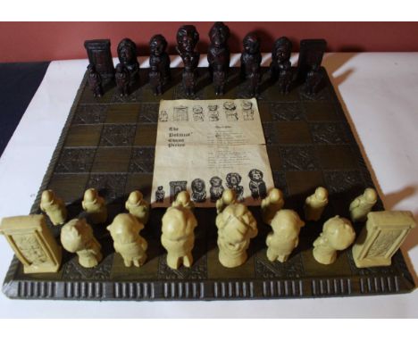 1970's large resin political chess set.