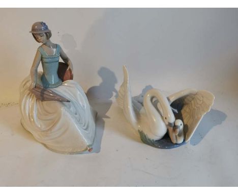 X2 boxed NAO Figures; 'A Rainy Afternoon' 'The Little Swan' (1)