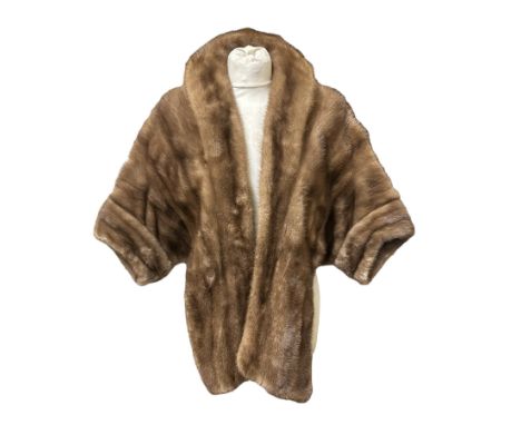 A C1950s pastel mink shrug with charmeuse lining and a longer line mink jacket with notched collar (2)  both pieces show wear