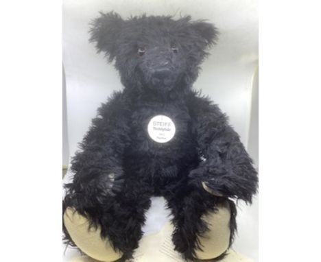 ***     Steiff  Fine Largest vintage  407284 titanic teddy bear 1912 ( no 00403) black 70cm Mohair Bear with white tag.April 