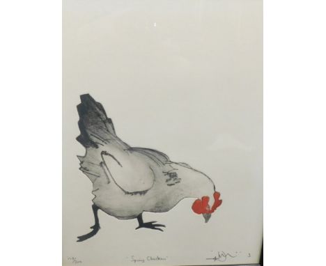 Julian Williams (b.1953). Spring Chicken, artist signed limited edition etching, 154/200, labelled verso, 40cm x 32cm.