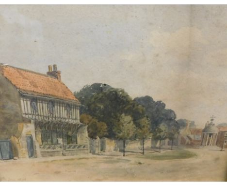 T. P. (19thC). Mock Tudor house before trees, watercolour, initialled and dated 1898, 19cm x 24cm.