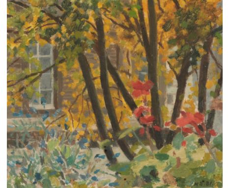 *NORMAN STEVENS (1937-1988) ‘View from my Window’, monogrammed and dated '81 lower right, further signed, titled and dated ve