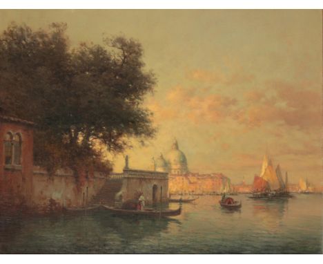 *ANTOINE BOUVARD (1870-1957) 'Evening light, Santa Maria della Salute, Venice', signed in green lower right, oil on canvas, 4