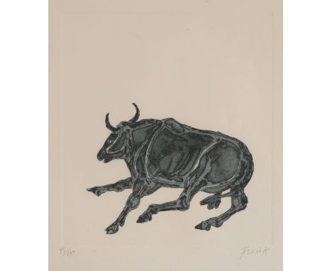 *DAME ELISABETH FRINK (1930-1993) 'Bull', 1986, signed and numbered 35/100 in pencil to the margin, etching with aquatint in 