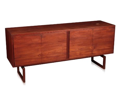 ARNE HOVMAND OLSEN FOR MOGENS KOLD: A DANISH MID-CENTURY 'SHORT MODEL 511' TEAK SIDEBOARD, designed circa 1964, the four cupb