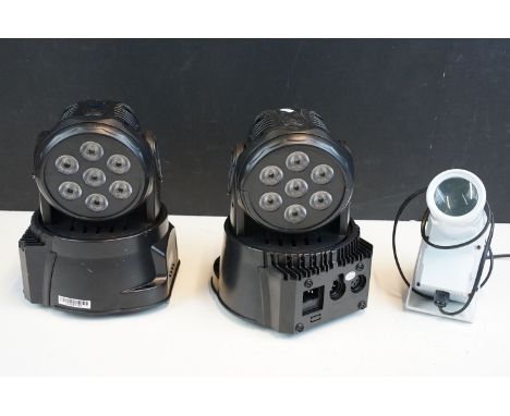 Two Betopper unison disco lights with associated leads together with single disco spot light and eight Pro-Elec PL15014 and p