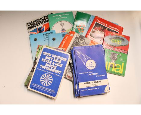 A collection of mixed football programmes to include Swindon Town and West Ham examples together with a quantity of Mexico '7