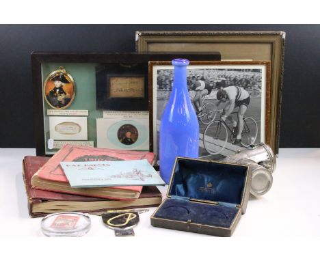 Assorted group of collectables and ephemera to include Lord Nelson HMS Victory presentational frame featuring reproduction po