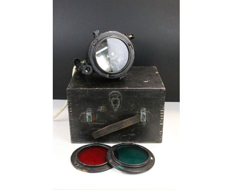 Aldis semaphore signalling lamp in case 