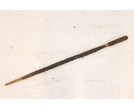 Knobbly wood walking cane stick, L 85cm