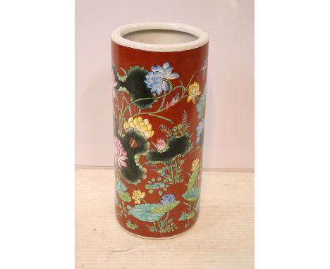Hand-painted ceramic stick / umbrella stand, 48cm high