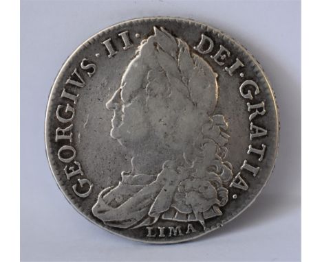 1746 'LIMA' George III Halfcrown, NONO, Old bust, S 3695A, NVF
