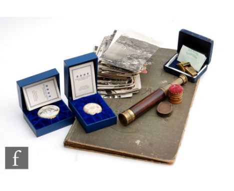 A collection of assorted collectable items to include, an Indian postcard album, various other postcards, an Acme Thunderer w