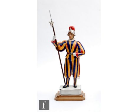 A boxed Royal Worcester figure modelled by Frederick Gertner titled Trooper of the Papal Swiss Guard, numbered 130 from 150, 