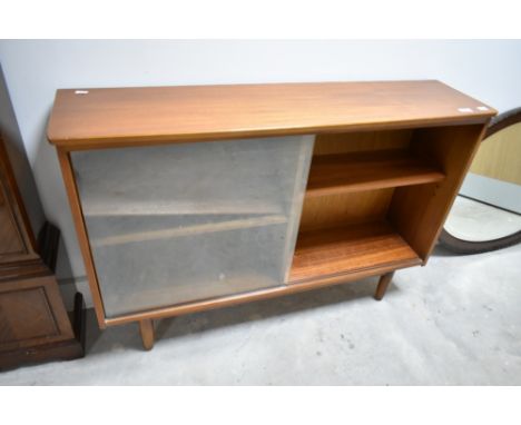A vintage teak low bookcase, width approx. 110cm
