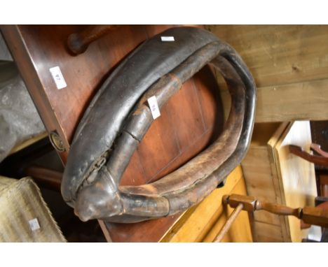 A vintage leather horse collar