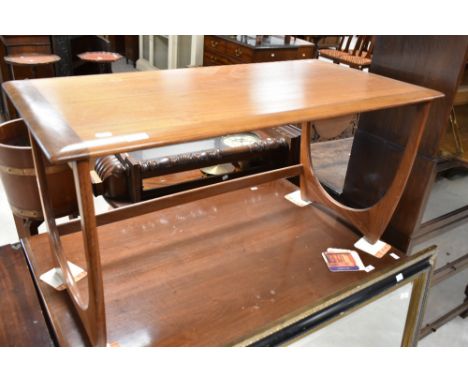A vintage stylised G plan or similar teak coffee table, approx. 100 x 50cm, height approx. 50cm