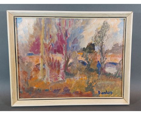 Ronald Ossory Dunlop, Bridge Near Welford On Avon, oil on board signed, 22.5cms x 29.5cms 