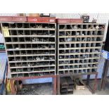 LOT OF PIGEONHOLE PARTS CABINETS, w/assorted fasteners