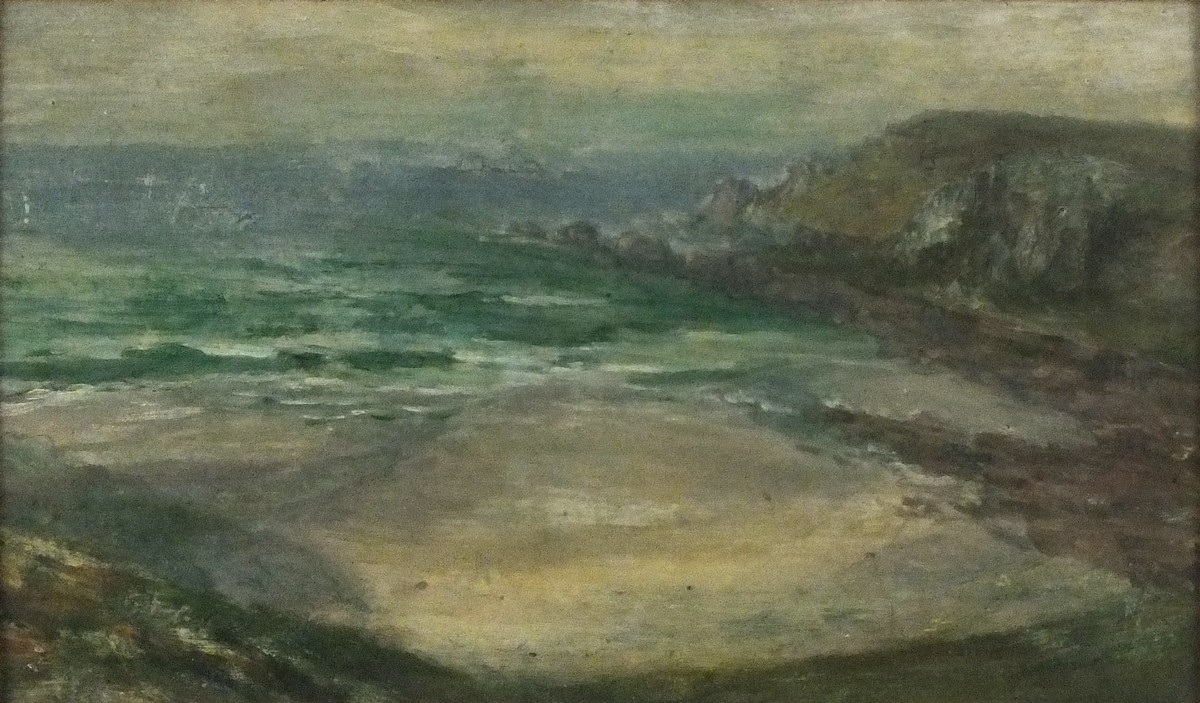 Attributed to Caroline GOTCH Aires Point Sennen Cove, Oil on panel ...