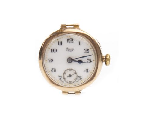 LADY'S EARLY TWENTIETH CENTURY LIMIT NINE CARAT GOLD MANUAL WIND WRIST WATCH, signed 15 jewel movement, the round white dial 