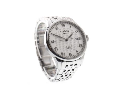 GENTLEMAN'S TISSOT LE LOCLE STAINLESS STEEL AUTOMATIC WRIST WATCH, the round silver coloured machined dial with Roman numeral