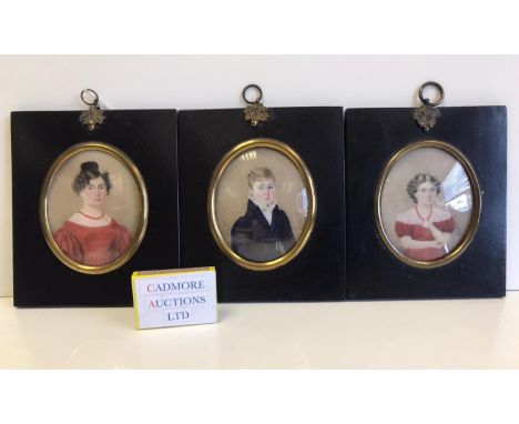 Three Portrait Miniatures of Children. 