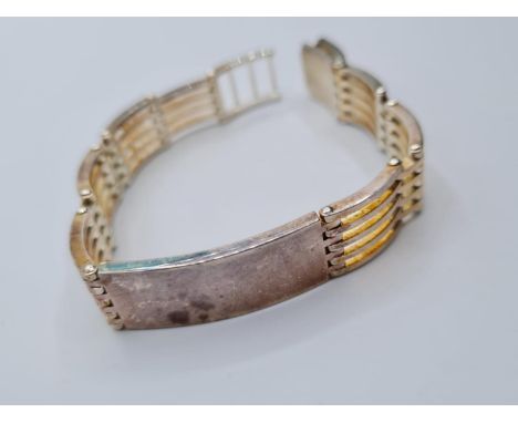 Silver gate bracelet, length 20cm 