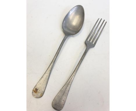 WW2 DAF Deutsche Arbeits front (labour front) factory canteen fork &amp; spoon 